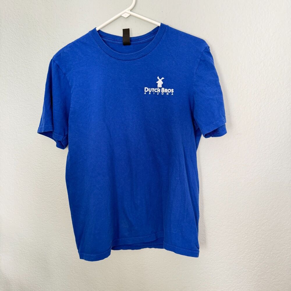 Dutch Bros Arizona Royal Blue T-Shirt White Windmill Logo Short Sleeve